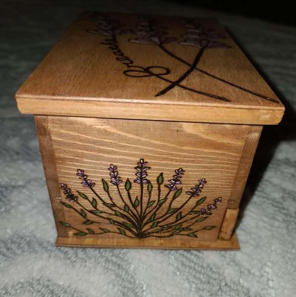 Handcrafted "Breathe" Lavender Jewelry Box - Picture 4 of 7